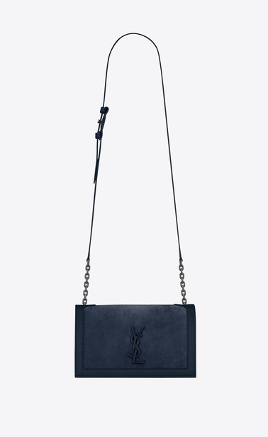 Schultasche aus Veloursleder und Leder